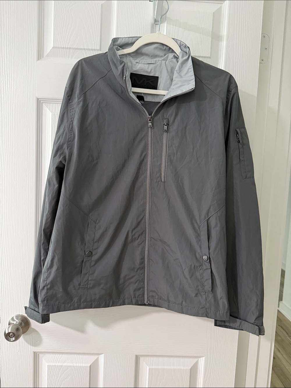 Michael Kors Men's Gray Lightweight Zip-Front Jacket
